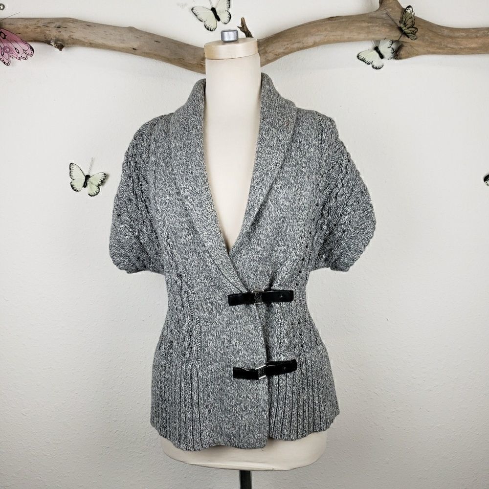 Tommy Hilfiger gray multi textured knit vest